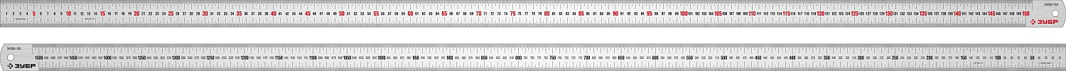 ЗУБР Про-150, длина 1.5 м, усиленная нержавеющая линейка, Профессионал (34280-150) — Фото 1